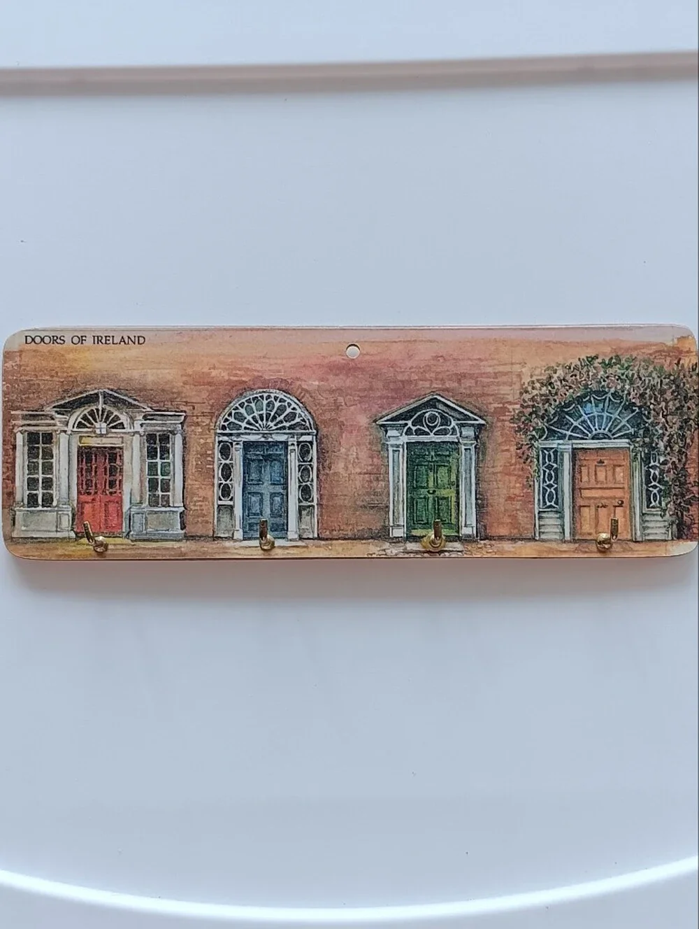 Doors of Ireland Wood Key Rack Decor Wall Mount Metal Hooks Lucan Designers